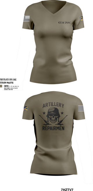 Womens Short Sleeve Vneck Shirt, ARMT 1-320th Field Artillery, Army, Teamtime, Team time, sublimation, custom sports apparel, team uniforms, spirit wear, spiritwear, sports uniforms, custom shirts, team store, custom team store, fundraiser sports, apparel fundraiser