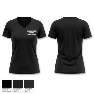 Womens Short Sleeve Vneck Shirt, Caruthersville Police Department, Police, Teamtime, Team time, sublimation, custom sports apparel, team uniforms, spirit wear, spiritwear, sports uniforms, custom shirts, team store, custom team store, fundraiser sports, apparel fundraiser