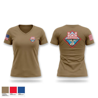 Womens Short Sleeve Vneck Shirt, 363 Engineer Battalion, Army, Teamtime, Team time, sublimation, custom sports apparel, team uniforms, spirit wear, spiritwear, sports uniforms, custom shirts, team store, custom team store, fundraiser sports, apparel fundraiser