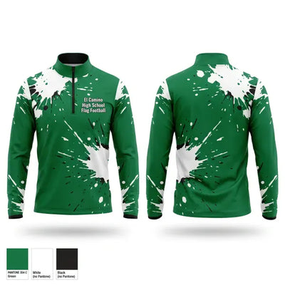 El Camimo High School Flag Football 75308351 Quarter Zip Jacket - 1