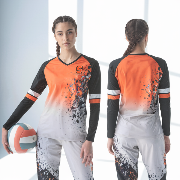 Womens Long Sleeve Vneck Shirt, Strasburg-Franklin Volleyball, Women's Volleyball, Teamtime, Team time, sublimation, custom sports apparel, team uniforms, spirit wear, spiritwear, sports uniforms, custom shirts, team store, custom team store, fundraiser sports, apparel fundraiser