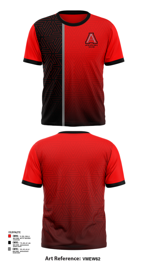 Short Sleeve Performance Shirt, Antelope Girls Soccer, Women's Soccer, Teamtime, Team time, sublimation, custom sports apparel, team uniforms, spirit wear, spiritwear, sports uniforms, custom shirts, team store, custom team store, fundraiser sports, apparel fundraiser