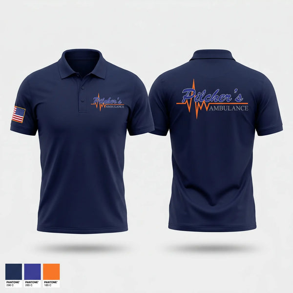 Short Sleeve Performance Polo, Pilchers Ambulance Service, EMS/EMT, Teamtime, Team time, sublimation, custom sports apparel, team uniforms, spirit wear, spiritwear, sports uniforms, custom shirts, team store, custom team store, fundraiser sports, apparel fundraiser