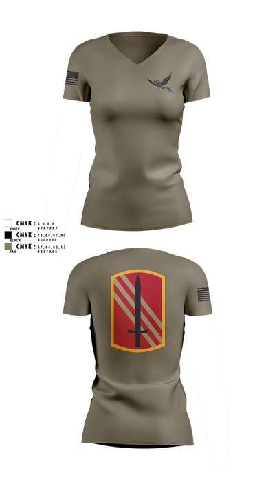 196th BDE SIG CO 21636857 Women's Short Sleeve V-neck Shirt - 2