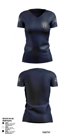 Womens Short Sleeve Vneck Shirt, Brazoria County Precinct 4 Constable's Office, Police, Teamtime, Team time, sublimation, custom sports apparel, team uniforms, spirit wear, spiritwear, sports uniforms, custom shirts, team store, custom team store, fundraiser sports, apparel fundraiser