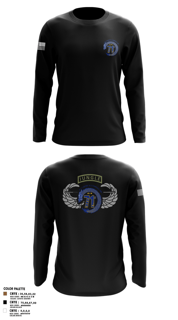 Long Sleeve Performance Shirt, 71st Chemical Company (HR), Army, Teamtime, Team time, sublimation, custom sports apparel, team uniforms, spirit wear, spiritwear, sports uniforms, custom shirts, team store, custom team store, fundraiser sports, apparel fundraiser