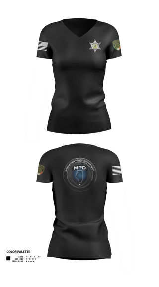 Womens Short Sleeve Vneck Shirt, Manhattan Police Department, Police, Teamtime, Team time, sublimation, custom sports apparel, team uniforms, spirit wear, spiritwear, sports uniforms, custom shirts, team store, custom team store, fundraiser sports, apparel fundraiser