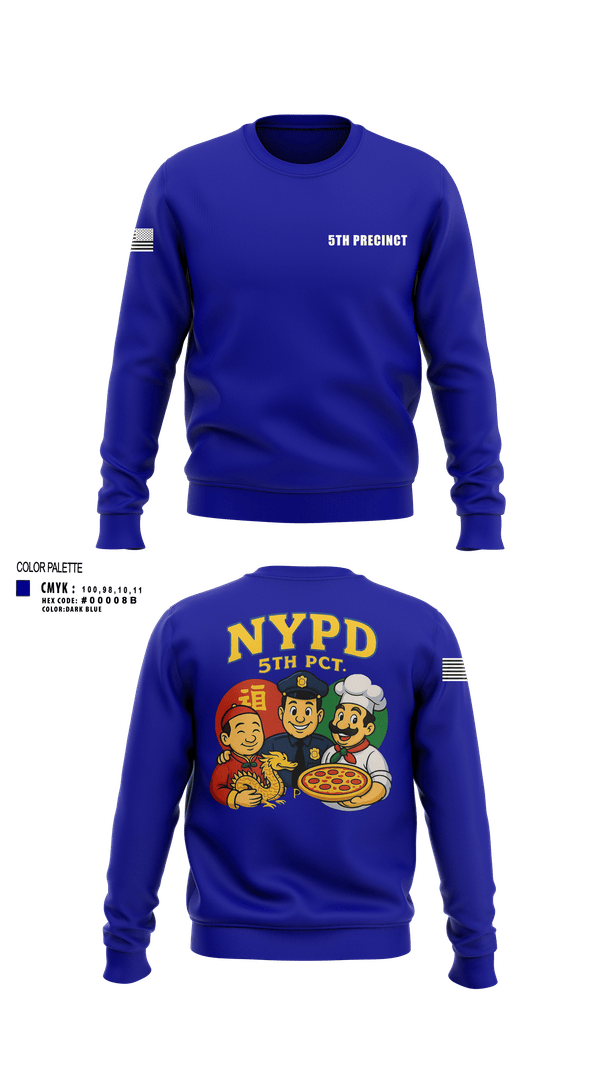 Crew Neck Sweatshirt, 5th Precinct, Police, Teamtime, Team time, sublimation, custom sports apparel, team uniforms, spirit wear, spiritwear, sports uniforms, custom shirts, team store, custom team store, fundraiser sports, apparel fundraiser