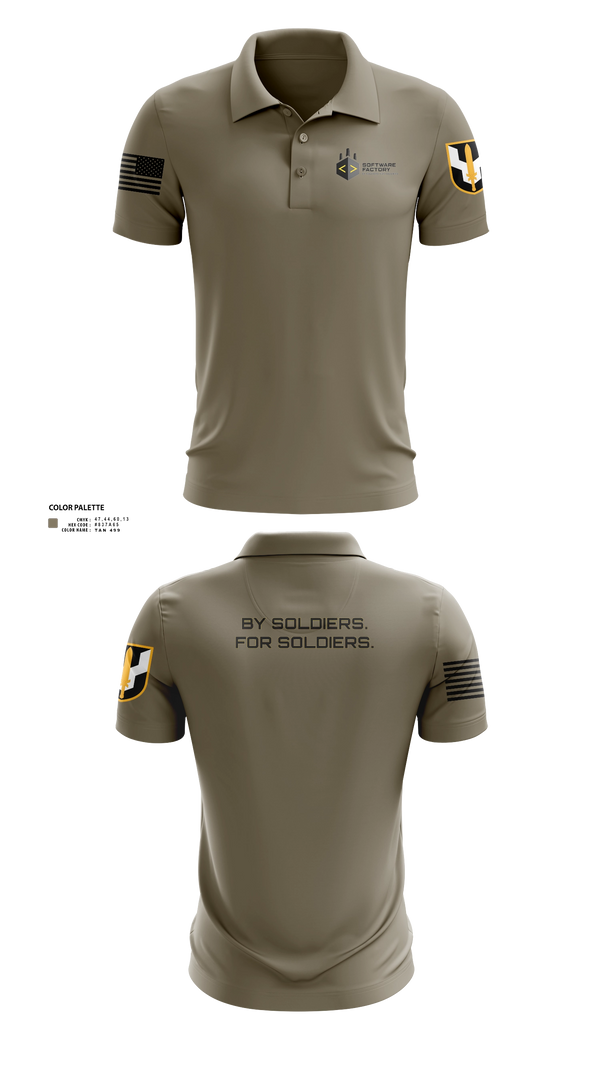 Short Sleeve Performance Polo, Army Software Factory, Army, Teamtime, Team time, sublimation, custom sports apparel, team uniforms, spirit wear, spiritwear, sports uniforms, custom shirts, team store, custom team store, fundraiser sports, apparel fundraiser