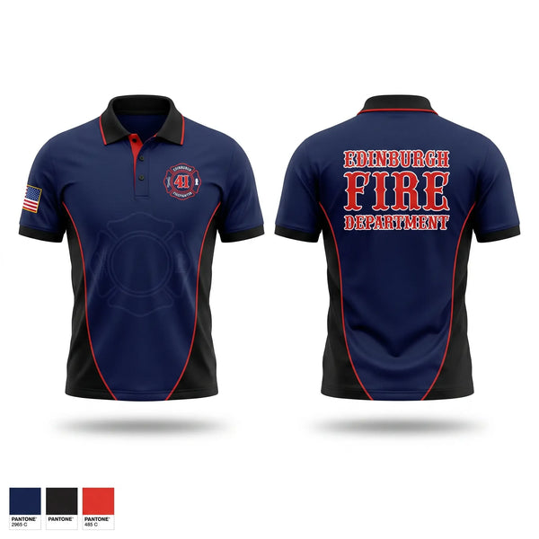 Short Sleeve Performance Polo, Edinburgh Fire & Rescue, Fire Department, Teamtime, Team time, sublimation, custom sports apparel, team uniforms, spirit wear, spiritwear, sports uniforms, custom shirts, team store, custom team store, fundraiser sports, apparel fundraiser