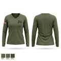 883rd QM CO Women's Long Sleeve V-neck Shirt - 1