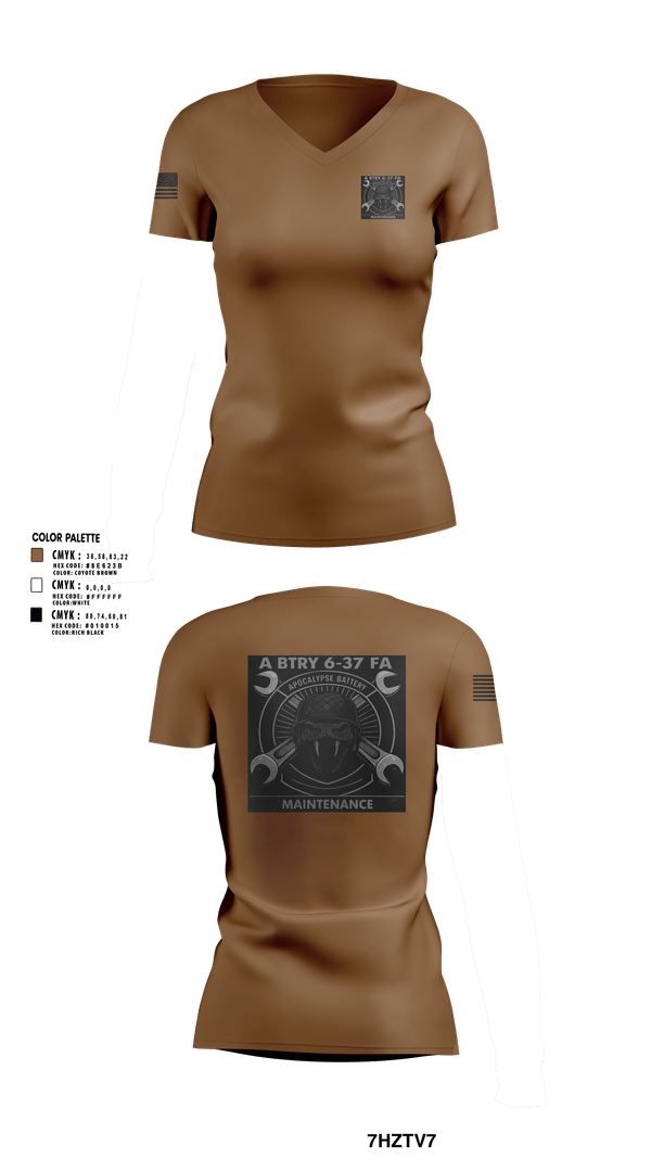 Womens Short Sleeve Vneck Shirt, 6-37 FAR, Army, Teamtime, Team time, sublimation, custom sports apparel, team uniforms, spirit wear, spiritwear, sports uniforms, custom shirts, team store, custom team store, fundraiser sports, apparel fundraiser