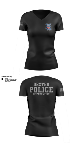 Womens Short Sleeve Vneck Shirt, Dexter Police Department, Police, Teamtime, Team time, sublimation, custom sports apparel, team uniforms, spirit wear, spiritwear, sports uniforms, custom shirts, team store, custom team store, fundraiser sports, apparel fundraiser