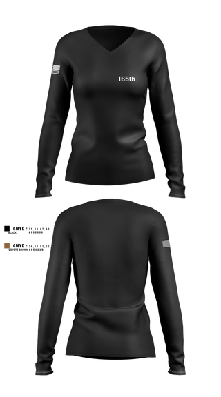 Womens Long Sleeve Vneck Shirt, 165th, Army, Teamtime, Team time, sublimation, custom sports apparel, team uniforms, spirit wear, spiritwear, sports uniforms, custom shirts, team store, custom team store, fundraiser sports, apparel fundraiser
