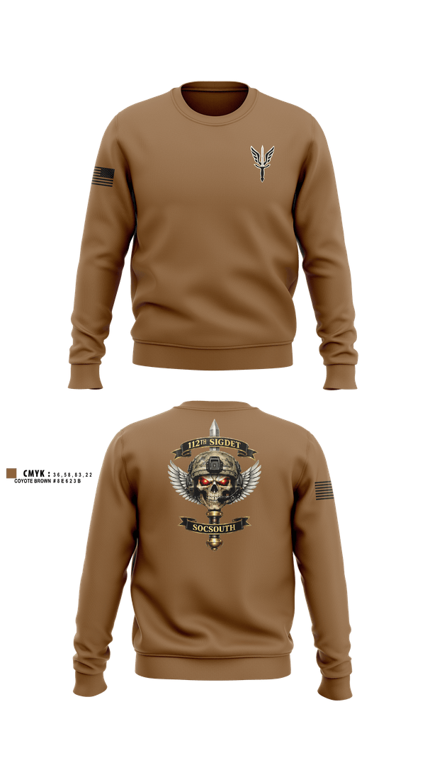 Crew Neck Sweatshirt, 112 SIGDET, Army, Teamtime, Team time, sublimation, custom sports apparel, team uniforms, spirit wear, spiritwear, sports uniforms, custom shirts, team store, custom team store, fundraiser sports, apparel fundraiser