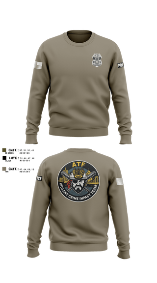 Crew Neck Sweatshirt, ATF, Police, Teamtime, Team time, sublimation, custom sports apparel, team uniforms, spirit wear, spiritwear, sports uniforms, custom shirts, team store, custom team store, fundraiser sports, apparel fundraiser