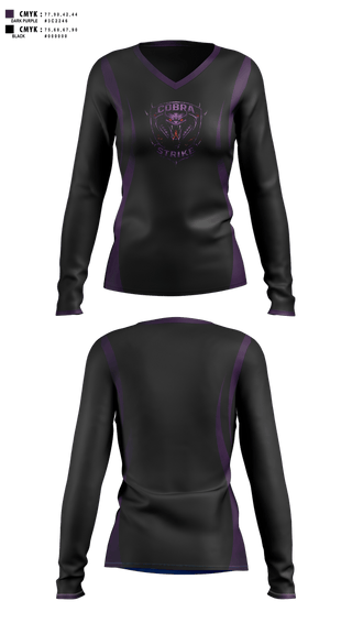 Womens Long Sleeve Vneck Shirt, C Squad Cobras, Police, Teamtime, Team time, sublimation, custom sports apparel, team uniforms, spirit wear, spiritwear, sports uniforms, custom shirts, team store, custom team store, fundraiser sports, apparel fundraiser