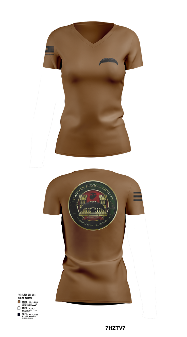 Womens Short Sleeve Vneck Shirt, Engineers Services Company, Marines, Teamtime, Team time, sublimation, custom sports apparel, team uniforms, spirit wear, spiritwear, sports uniforms, custom shirts, team store, custom team store, fundraiser sports, apparel fundraiser
