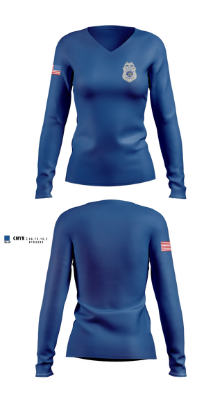 Womens Long Sleeve Vneck Shirt, Canandaigua, Police, Teamtime, Team time, sublimation, custom sports apparel, team uniforms, spirit wear, spiritwear, sports uniforms, custom shirts, team store, custom team store, fundraiser sports, apparel fundraiser