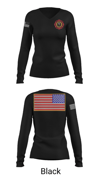 Womens Long Sleeve Vneck Shirt, Wellington Fire District, Fire Department, Teamtime, Team time, sublimation, custom sports apparel, team uniforms, spirit wear, spiritwear, sports uniforms, custom shirts, team store, custom team store, fundraiser sports, apparel fundraiser