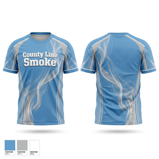 Soft Poly Tee Cotton Like Feel, County Line Smoke, Baseball, Teamtime, Team time, sublimation, custom sports apparel, team uniforms, spirit wear, spiritwear, sports uniforms, custom shirts, team store, custom team store, fundraiser sports, apparel fundraiser