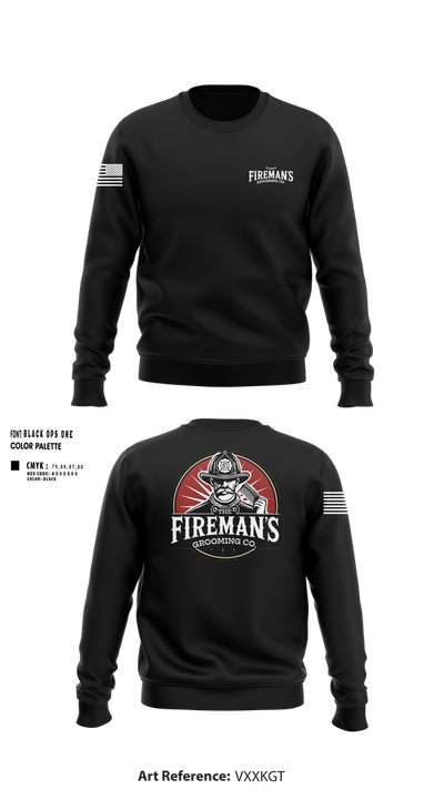 The Fireman,s Grooming Co. 4698736 Crew Neck Sweatshirt - 100