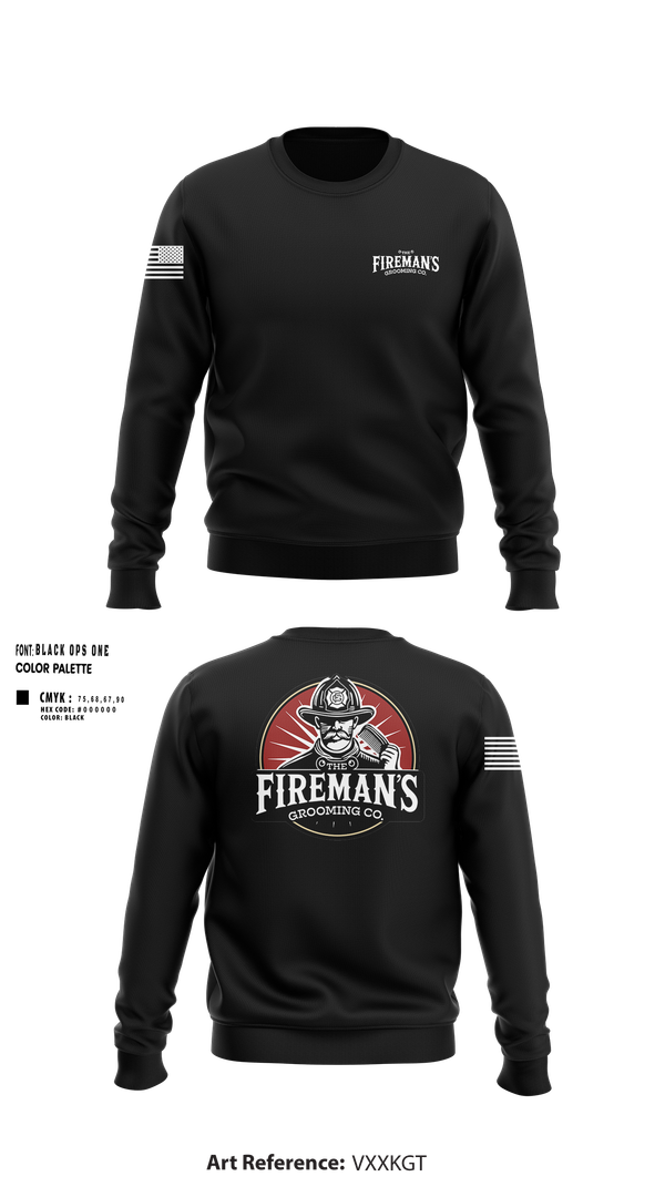 Crew Neck Sweatshirt, The Fireman,s Grooming Co., , Teamtime, Team time, sublimation, custom sports apparel, team uniforms, spirit wear, spiritwear, sports uniforms, custom shirts, team store, custom team store, fundraiser sports, apparel fundraiser