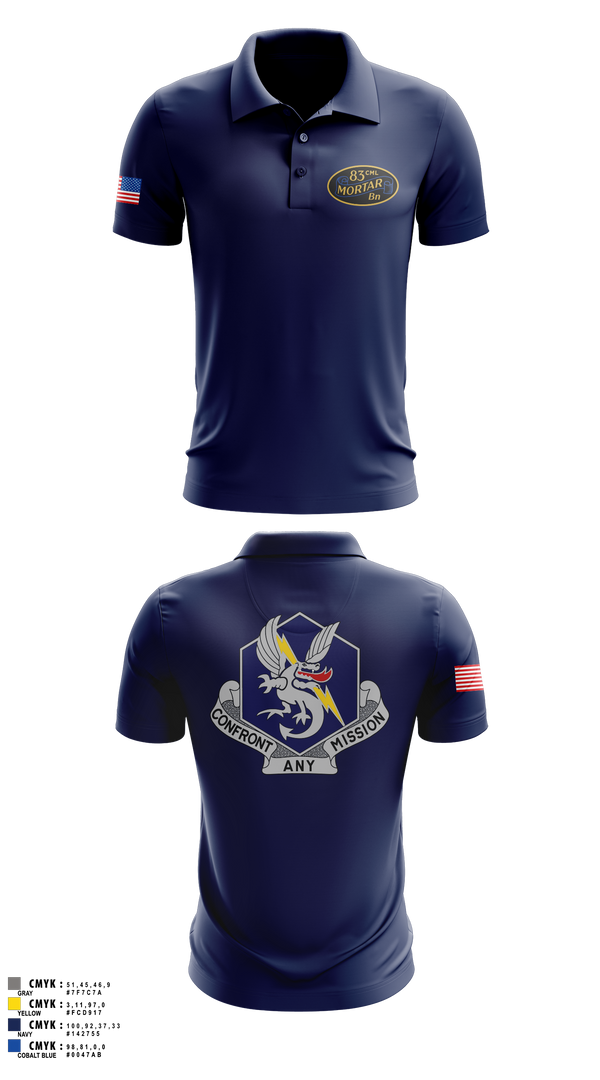 Short Sleeve Performance Polo, 83d Chemical Battalion, Army, Teamtime, Team time, sublimation, custom sports apparel, team uniforms, spirit wear, spiritwear, sports uniforms, custom shirts, team store, custom team store, fundraiser sports, apparel fundraiser