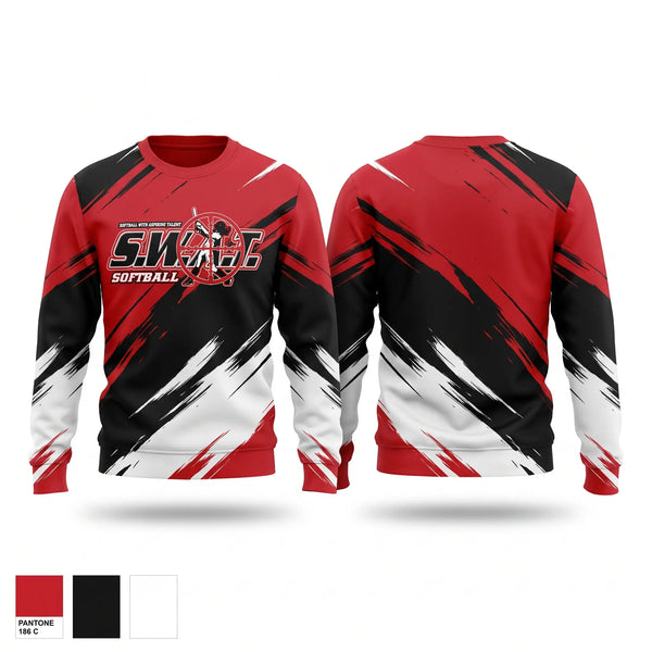 Crew Neck Sweatshirt, S.W.A.T., Softball, Teamtime, Team time, sublimation, custom sports apparel, team uniforms, spirit wear, spiritwear, sports uniforms, custom shirts, team store, custom team store, fundraiser sports, apparel fundraiser