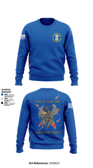 Crew Neck Sweatshirt, 608 ACOMS, Air Force, Teamtime, Team time, sublimation, custom sports apparel, team uniforms, spirit wear, spiritwear, sports uniforms, custom shirts, team store, custom team store, fundraiser sports, apparel fundraiser