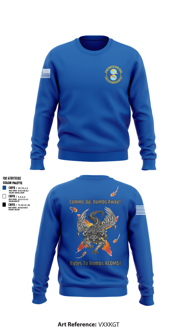 Crew Neck Sweatshirt, 608 ACOMS, Air Force, Teamtime, Team time, sublimation, custom sports apparel, team uniforms, spirit wear, spiritwear, sports uniforms, custom shirts, team store, custom team store, fundraiser sports, apparel fundraiser