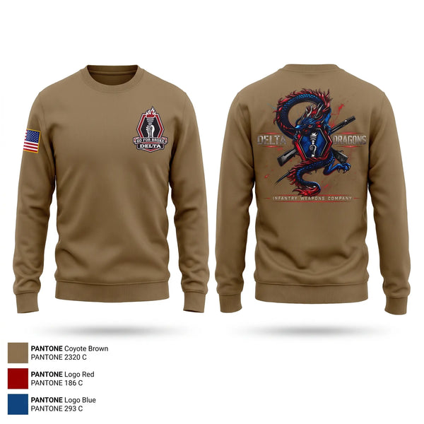 Crew Neck Sweatshirt, Delta Company 100BN 442IN REGT, Army, Teamtime, Team time, sublimation, custom sports apparel, team uniforms, spirit wear, spiritwear, sports uniforms, custom shirts, team store, custom team store, fundraiser sports, apparel fundraiser