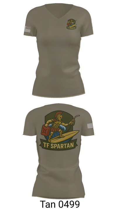 Task Force Spartan 82789422 Women's Short Sleeve V-neck Shirt - 68