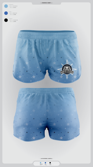 Womens Shorts, North Stars, Women's Basketball, Teamtime, Team time, sublimation, custom sports apparel, team uniforms, spirit wear, spiritwear, sports uniforms, custom shirts, team store, custom team store, fundraiser sports, apparel fundraiser