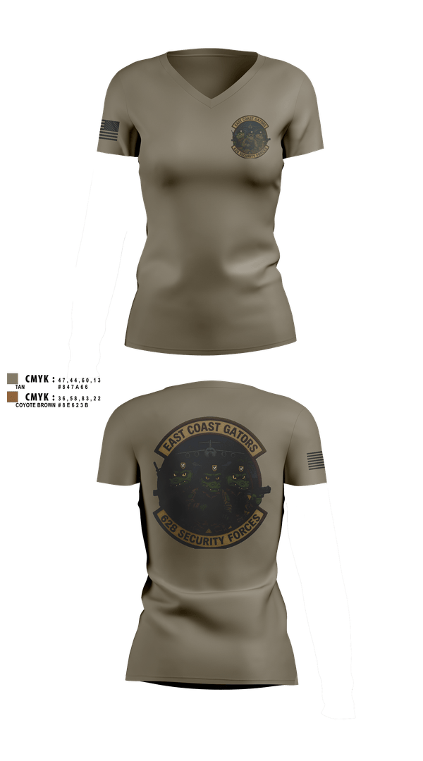 Womens Short Sleeve Vneck Shirt, 628 Security Forces, Air Force, Teamtime, Team time, sublimation, custom sports apparel, team uniforms, spirit wear, spiritwear, sports uniforms, custom shirts, team store, custom team store, fundraiser sports, apparel fundraiser