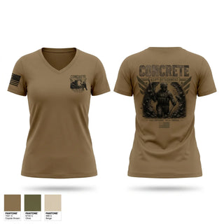 Womens Short Sleeve Vneck Shirt, 429 Concrete Detachment, National Guard, Teamtime, Team time, sublimation, custom sports apparel, team uniforms, spirit wear, spiritwear, sports uniforms, custom shirts, team store, custom team store, fundraiser sports, apparel fundraiser