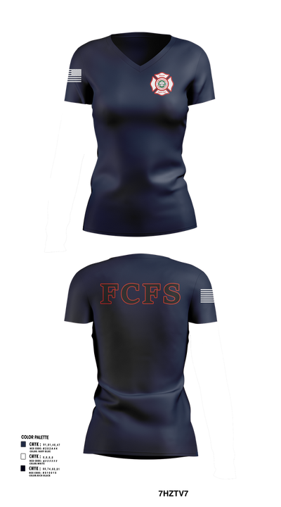 Fairfield County Fire Service 95108928 Women's Short Sleeve V-neck Shirt - 102