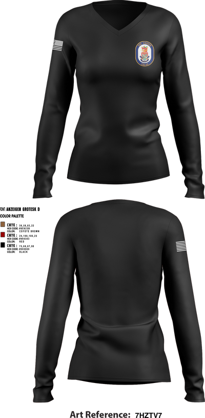 USS CHOSIN 15213458 Women's Long Sleeve V-neck Shirt - 1