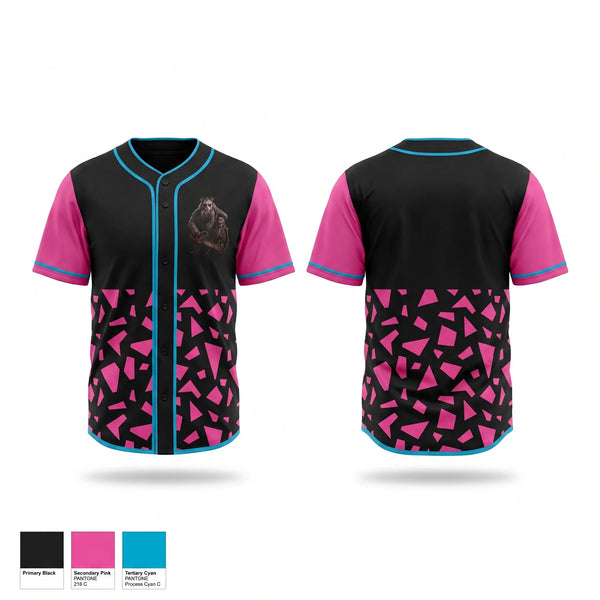 Full Button Baseball Jersey, Scary hippos, Baseball, Teamtime, Team time, sublimation, custom sports apparel, team uniforms, spirit wear, spiritwear, sports uniforms, custom shirts, team store, custom team store, fundraiser sports, apparel fundraiser