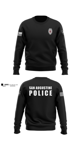 Crew Neck Sweatshirt, SAN AUGUSTINE POLICE DEPARTMENT, Police, Teamtime, Team time, sublimation, custom sports apparel, team uniforms, spirit wear, spiritwear, sports uniforms, custom shirts, team store, custom team store, fundraiser sports, apparel fundraiser