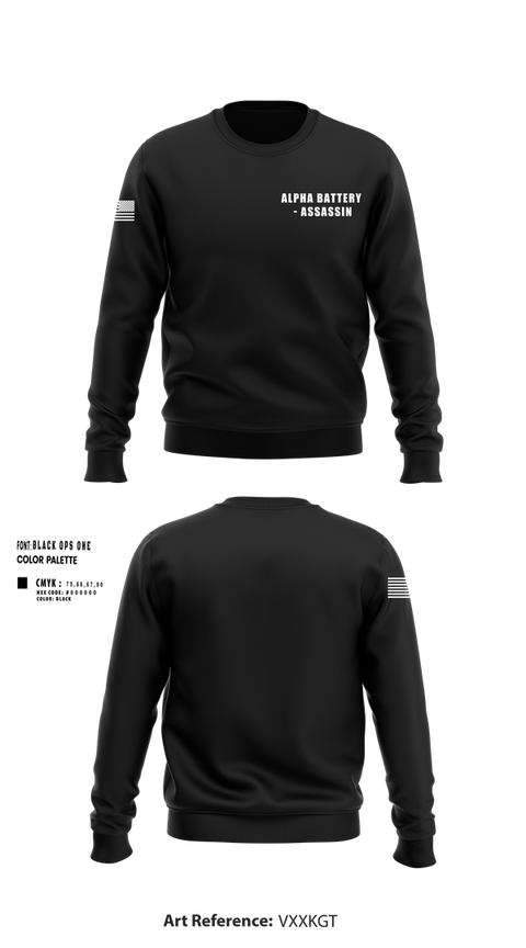Crew Neck Sweatshirt, Alpha Battery - Assassin, , Teamtime, Team time, sublimation, custom sports apparel, team uniforms, spirit wear, spiritwear, sports uniforms, custom shirts, team store, custom team store, fundraiser sports, apparel fundraiser