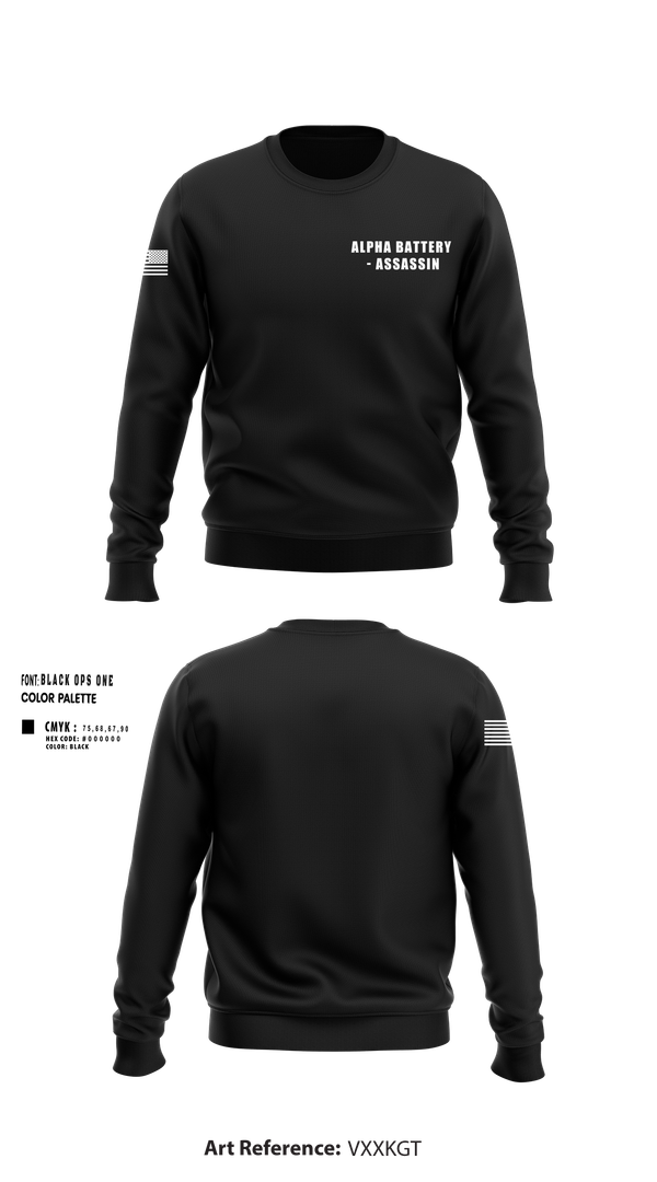 Crew Neck Sweatshirt, Alpha Battery - Assassin, , Teamtime, Team time, sublimation, custom sports apparel, team uniforms, spirit wear, spiritwear, sports uniforms, custom shirts, team store, custom team store, fundraiser sports, apparel fundraiser