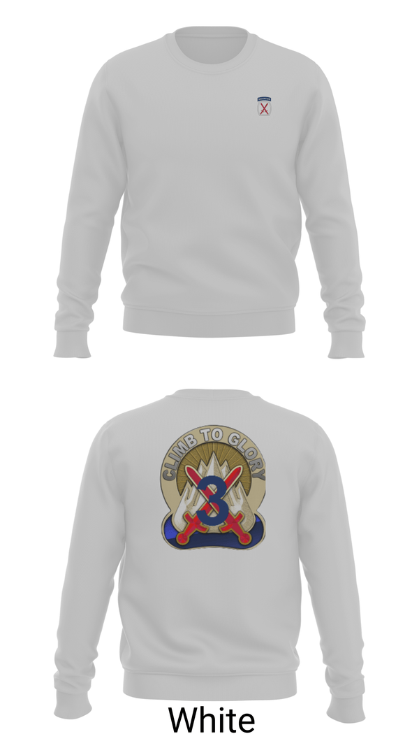Crew Neck Sweatshirt, 3rd Brigade, 10th Mountain Division, Army, Teamtime, Team time, sublimation, custom sports apparel, team uniforms, spirit wear, spiritwear, sports uniforms, custom shirts, team store, custom team store, fundraiser sports, apparel fundraiser