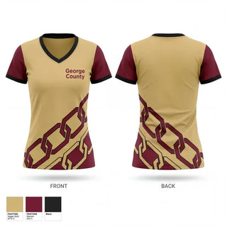 Womens Short Sleeve Vneck Shirt, George County, Wrestling, Teamtime, Team time, sublimation, custom sports apparel, team uniforms, spirit wear, spiritwear, sports uniforms, custom shirts, team store, custom team store, fundraiser sports, apparel fundraiser
