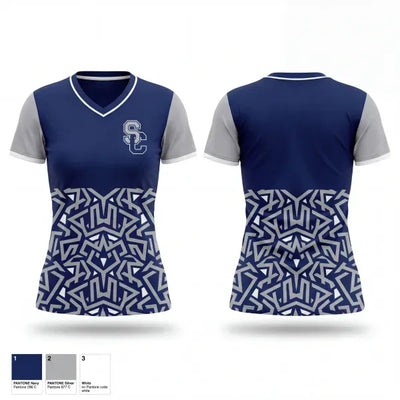 Falcons 44644148 Women's Short Sleeve V-neck Shirt - 1