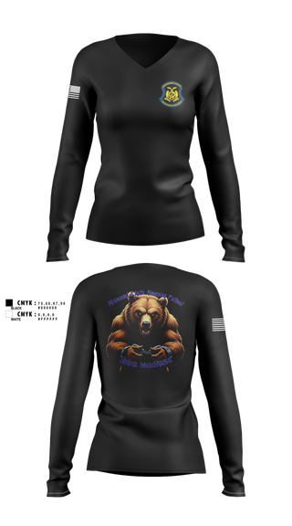 Womens Long Sleeve Vneck Shirt, Troop A Crime Wreckers, , Teamtime, Team time, sublimation, custom sports apparel, team uniforms, spirit wear, spiritwear, sports uniforms, custom shirts, team store, custom team store, fundraiser sports, apparel fundraiser