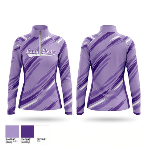 Quarter Zip Jacket, Lady Lions, Softball, Teamtime, Team time, sublimation, custom sports apparel, team uniforms, spirit wear, spiritwear, sports uniforms, custom shirts, team store, custom team store, fundraiser sports, apparel fundraiser