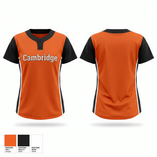 Two Button Softball Jersey, Cambridge, Softball, Teamtime, Team time, sublimation, custom sports apparel, team uniforms, spirit wear, spiritwear, sports uniforms, custom shirts, team store, custom team store, fundraiser sports, apparel fundraiser