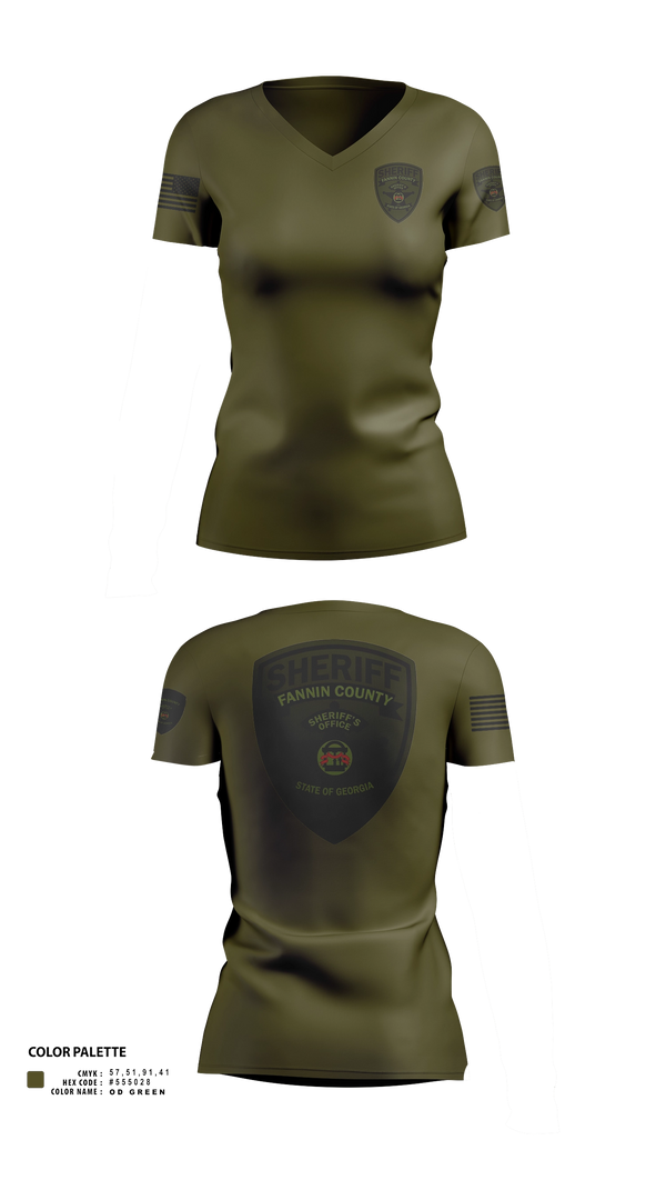 Fannin county  sheriff’s office Women's Short Sleeve V-neck Shirt - 21
