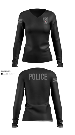 Womens Long Sleeve Vneck Shirt, PERRY POLICE DEPARTMENT, Police, Teamtime, Team time, sublimation, custom sports apparel, team uniforms, spirit wear, spiritwear, sports uniforms, custom shirts, team store, custom team store, fundraiser sports, apparel fundraiser